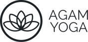 Agam Yoga Website logo with text stating the name of the website.