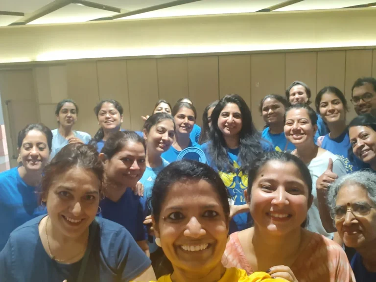 anusha with her yoga team